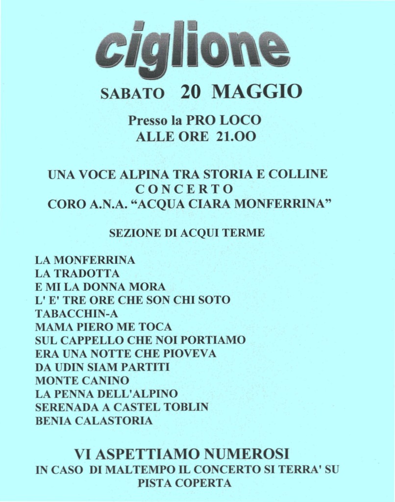 Concerto Alpini dettaglio