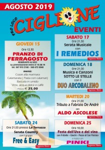 Agosto 2019 eventi